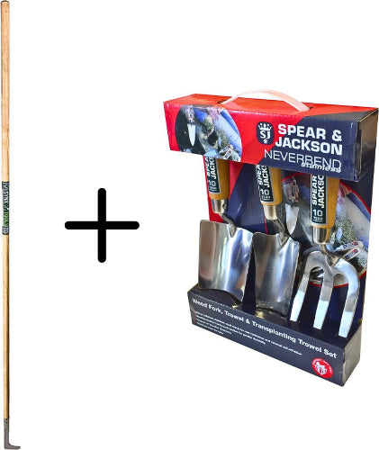 Synx Tools Voegenmes RVS + Spear & Jackson Plant set RVS Gepolijst 3-delig