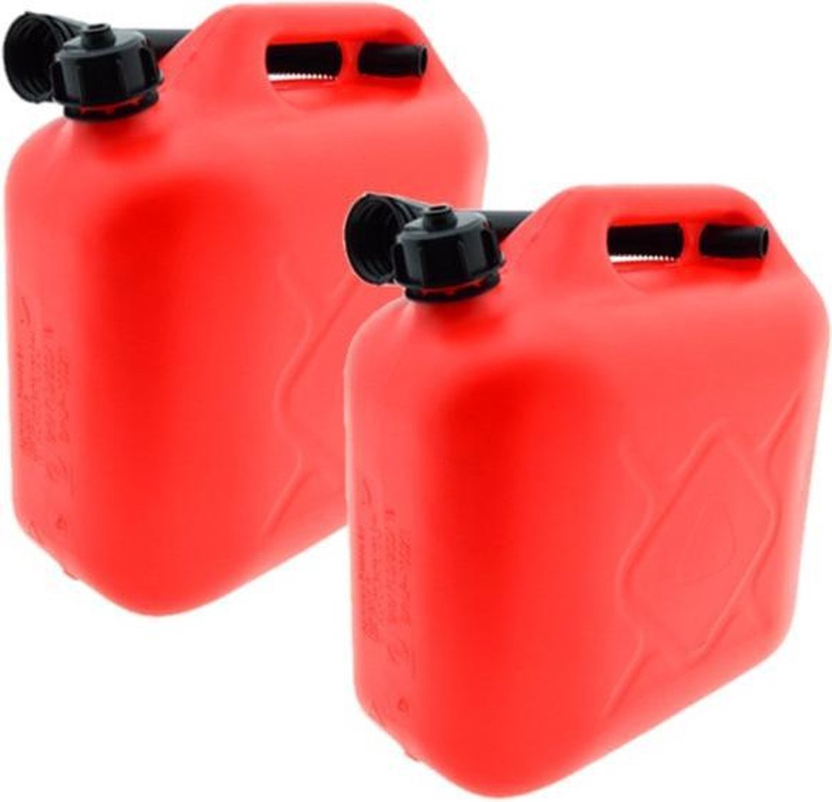 Set van 2 rode 10L Jerrycans met schenktuit