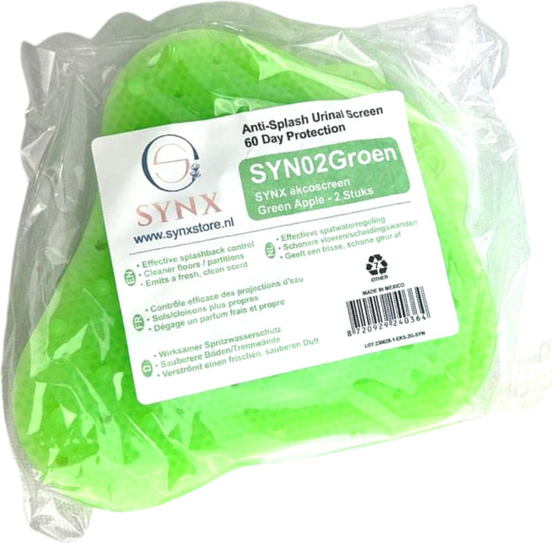 Synx Tools Urinoir 2 Stuks - rooster - Toilet Mat - Groen - Appel geur - Anti Splash Mat - Wc Rooster - Urinoirrooster