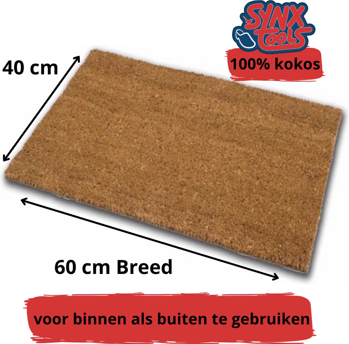 Synx Tools Doormat Indoor Cocos - outdoor doormat - doormat - outdoor mat - 40x60cm