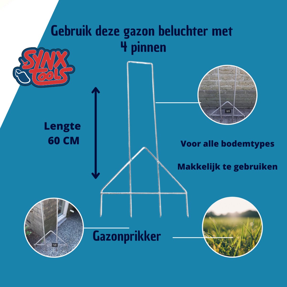 Synx Gazonprikker / Gazonbeluchters 60x40 cm - Beluchters - Bodembewerkers