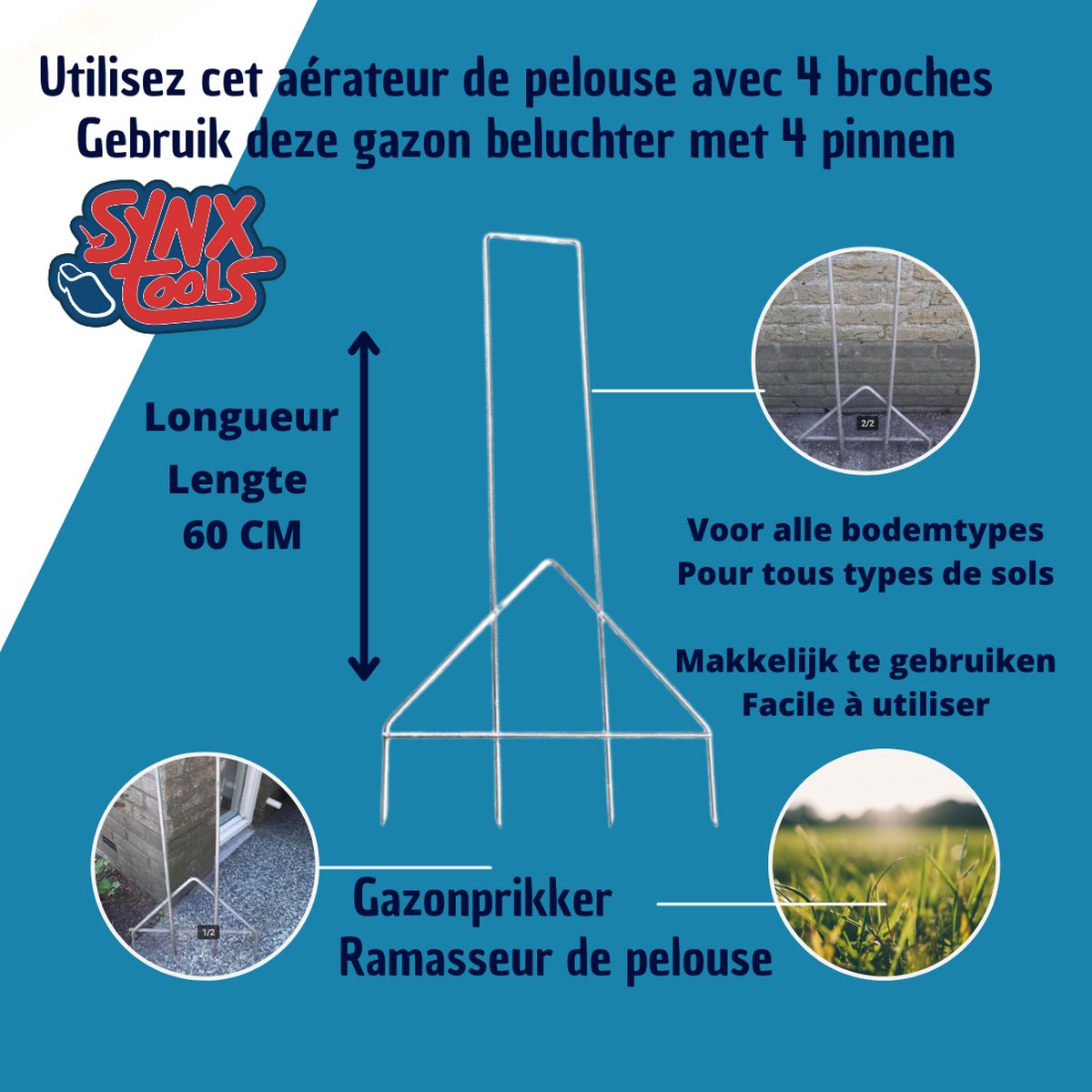 Synx Lawn pricker 60x40 cm - Aerators - Soil cultivators