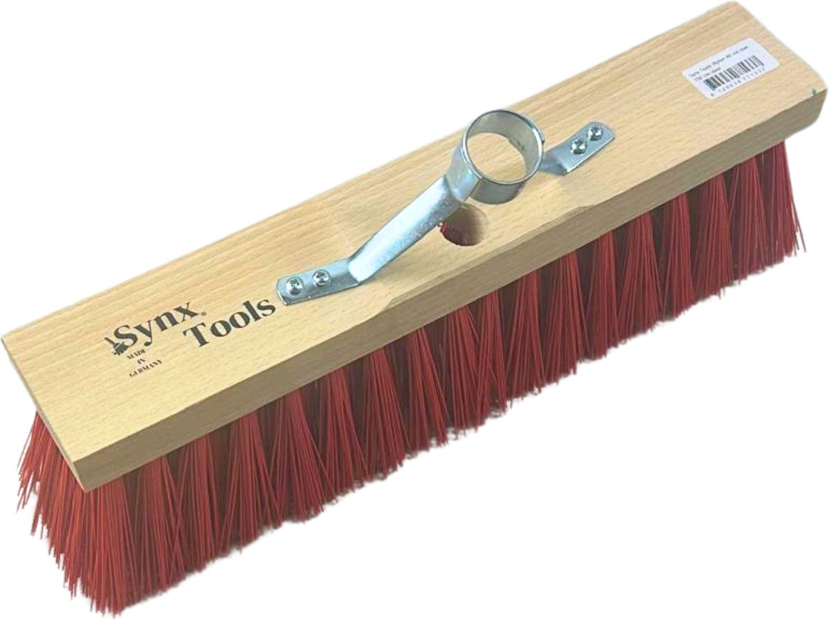 Synx Tools nylon 40cm - met steelhouder zonder steel - Buiten Bezem - Bezems - Straatbezem Kunststof haren - Schrobborstels - schoonmaakartikelen - Zonder Steel