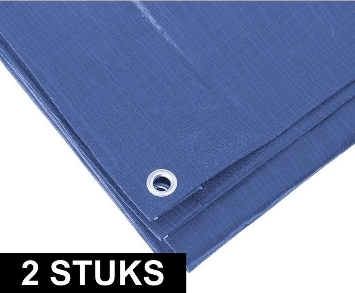 2 x blaue Planen 2 x 3 m – Bodenplane aus Polypropylen