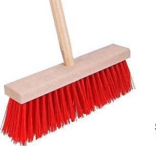 Synx Tools Hard Broom Rouge 30cm - Balai de jardin avec manche 150cm