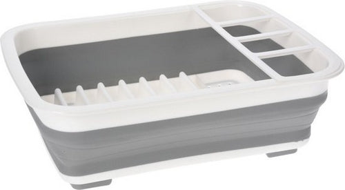 Égouttoir à vaisselle pliable en plastique gris/blanc 38 x 29 cm - Matériel de cuisine - Lavage/Séchage - Égouttoirs à vaisselle pliables