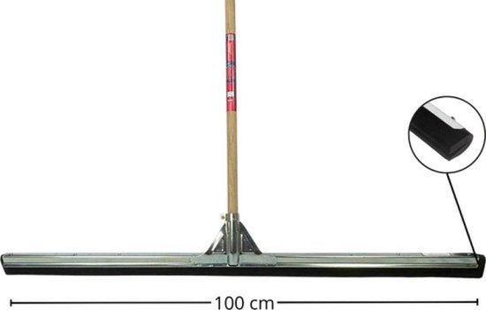 Synx Tools kokos Zachte Bezem 90cm & Vloertrekker 100cm – Bezem met steel 160cm - Cocosharen – Trekker met steel 150cm - Waterkeerrand