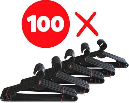 Synx Tools 100X Kledinghangers Zwart - Kleerhangers - Broekhangers - Hanger - Voordeelverpakking 100 stuks - Ophangers - Roklat - Multi Pack 100 stuks - Kapstokken