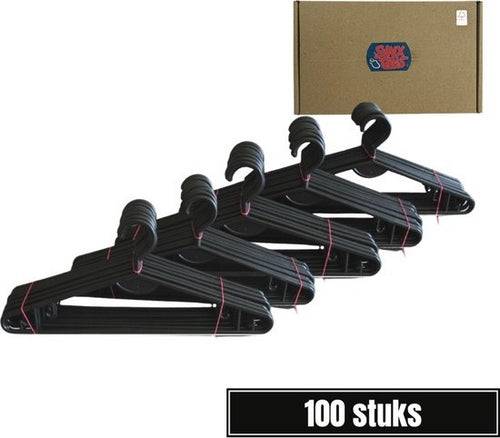 Synx Tools 100X Kledinghangers Zwart - Kleerhangers - Broekhangers - Hanger - Voordeelverpakking 100 stuks - Ophangers - Roklat - Multi Pack 100 stuks - Kapstokken