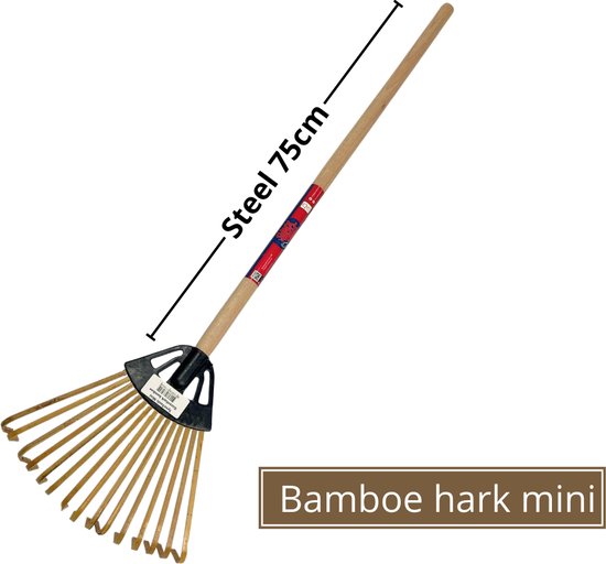 Bamboehark mini met 75 cm steel voor gazon