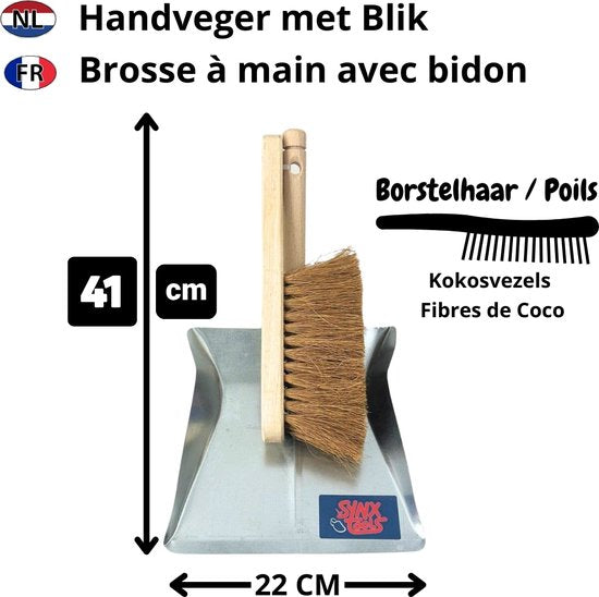 Stoffer en Blik Metaal Kokosvezel Handveger en blik Synx Tools - Kokos/cocos - Veger en blik