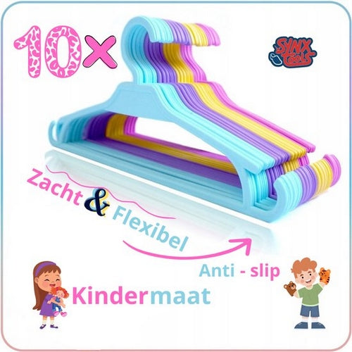 Synx Tools kledinghangers kinder - Baby Kledinghangers - Kleerhangers - 10 stuks - Hanger - Mix kleuren