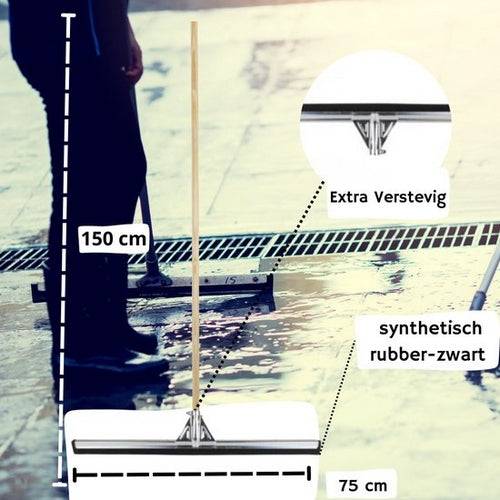 Bodenabzieher 75 cm mit Stiel 150 cm Synx Tools Wasserabzieher – Rakelreinigung