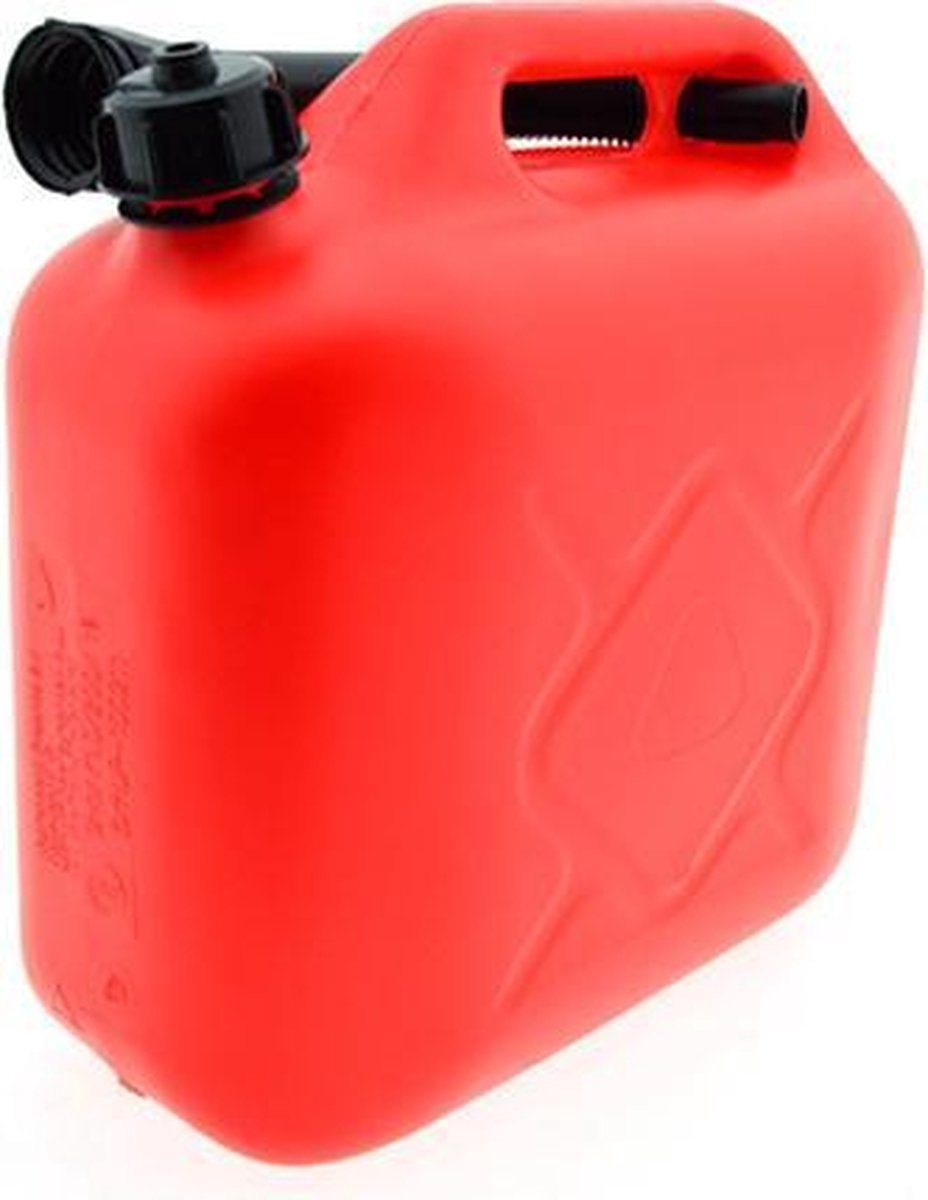 Rode 10L Jerrycan met schenktuit voor brandstof