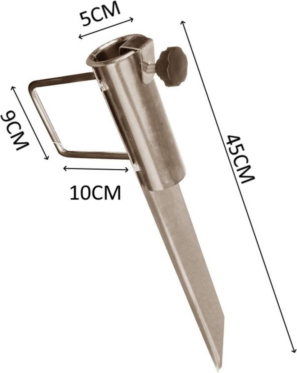 Support de parasol 2 pièces 45 cm en métal - pour plage/jardin/pique-nique -pied de parasol / pied de parasol 