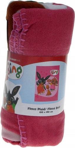 Bing Plaid Fleecedecke 100 x 140 cm – Bing Bunny Plaid – 100 % Polyester – Fleece-Plaid – Disney-Plaid – Decke