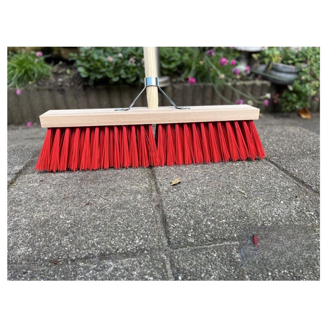 Synx Tools Pelle droite 20 cm avec manche 160 cm et balai de rue en nylon 50 cm - Balai d'extérieur - Pelle - Avec manche 160 cm