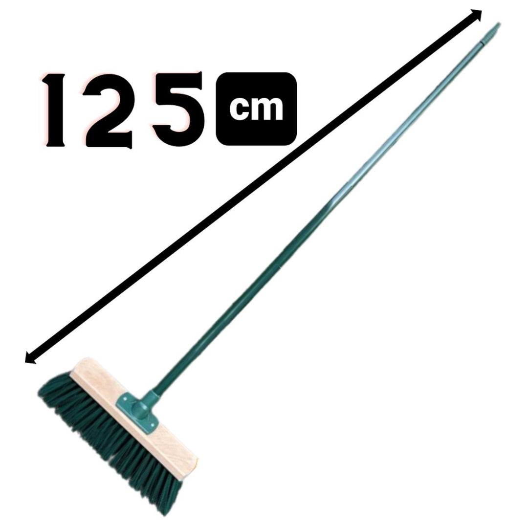 Synx Tools Voegenmes 150 cm en Straatbezem met steel 120cm 30cm Groen - Veger - Schoonmaken - onkruidborstel - onkruidmes - schrapers - voegenkrabber met steel 150cm