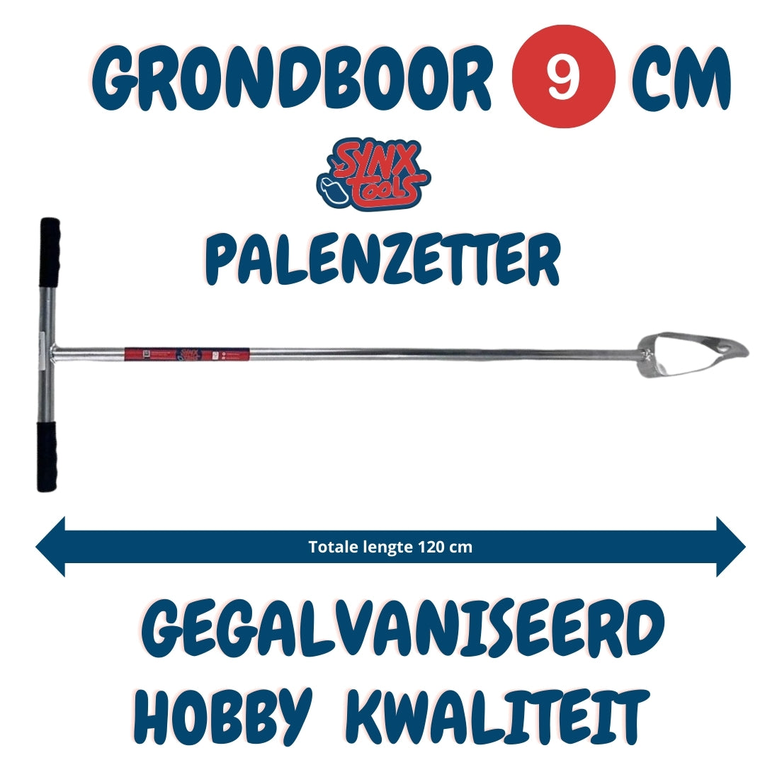 Synx Tools Grondboor 10 cm - Grondboren - palenboor - Tuin gereedschap - Lengte 120cm