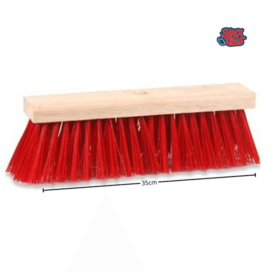 35cm nylon street broom without handle, durable black bristles, outdoor use.