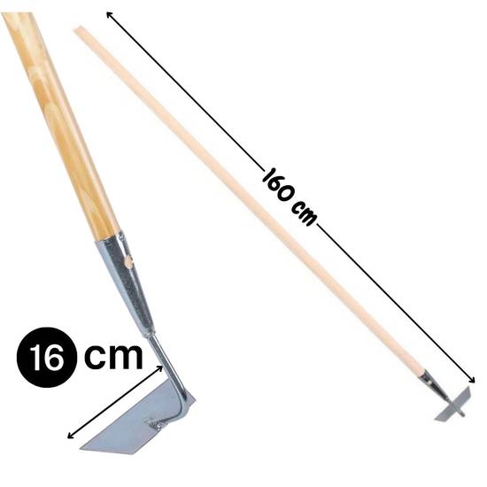 Hacke 16 cm verzinkt - Unkrauthacke - Rechen Inkl. Stiel 160cm