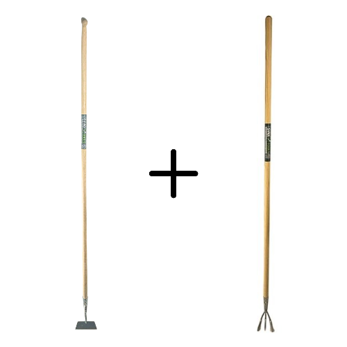 Synx Tools Rechte Schoffel 22cm met Steel 160cm + Tuinkrabber 3 Tanden met Steel 150cm