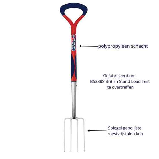 Spitvork met polypropyleen schacht en roestvrijstalen kop