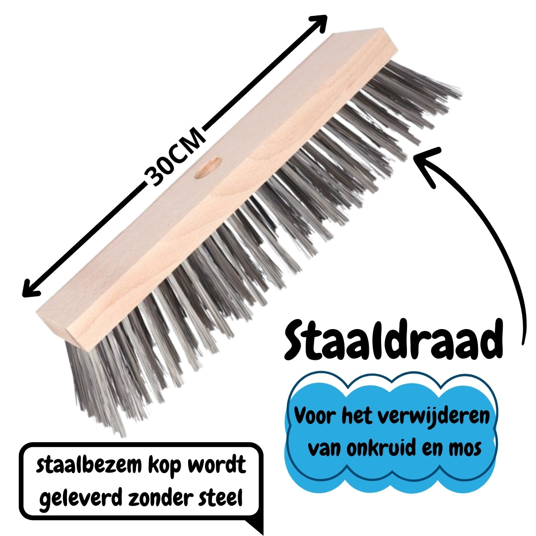 Synx Tools Balai en fil d'acier - Balais - Balai d'extérieur - fil d'acier - Balai à récurer - sans manche