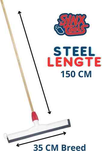 Synx Tools kunststof Vloertrekker met steel - 55cm - Watertrekker Met Steel 150cm