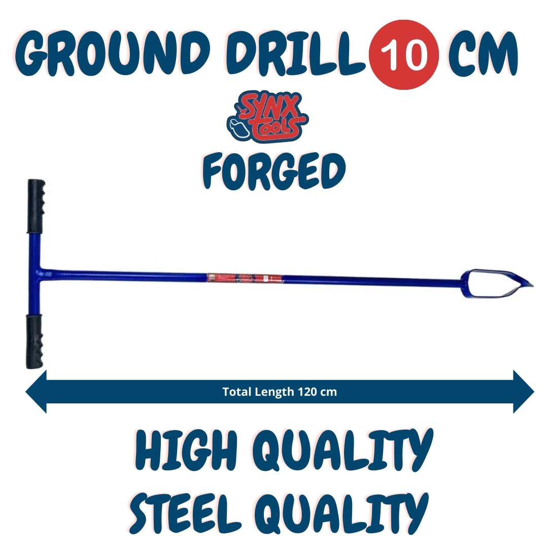 Synx Tools Grondboor 10cm Gesmeed - Grondboren - palenboor - tuin gereedschap - grondbox - High Quality