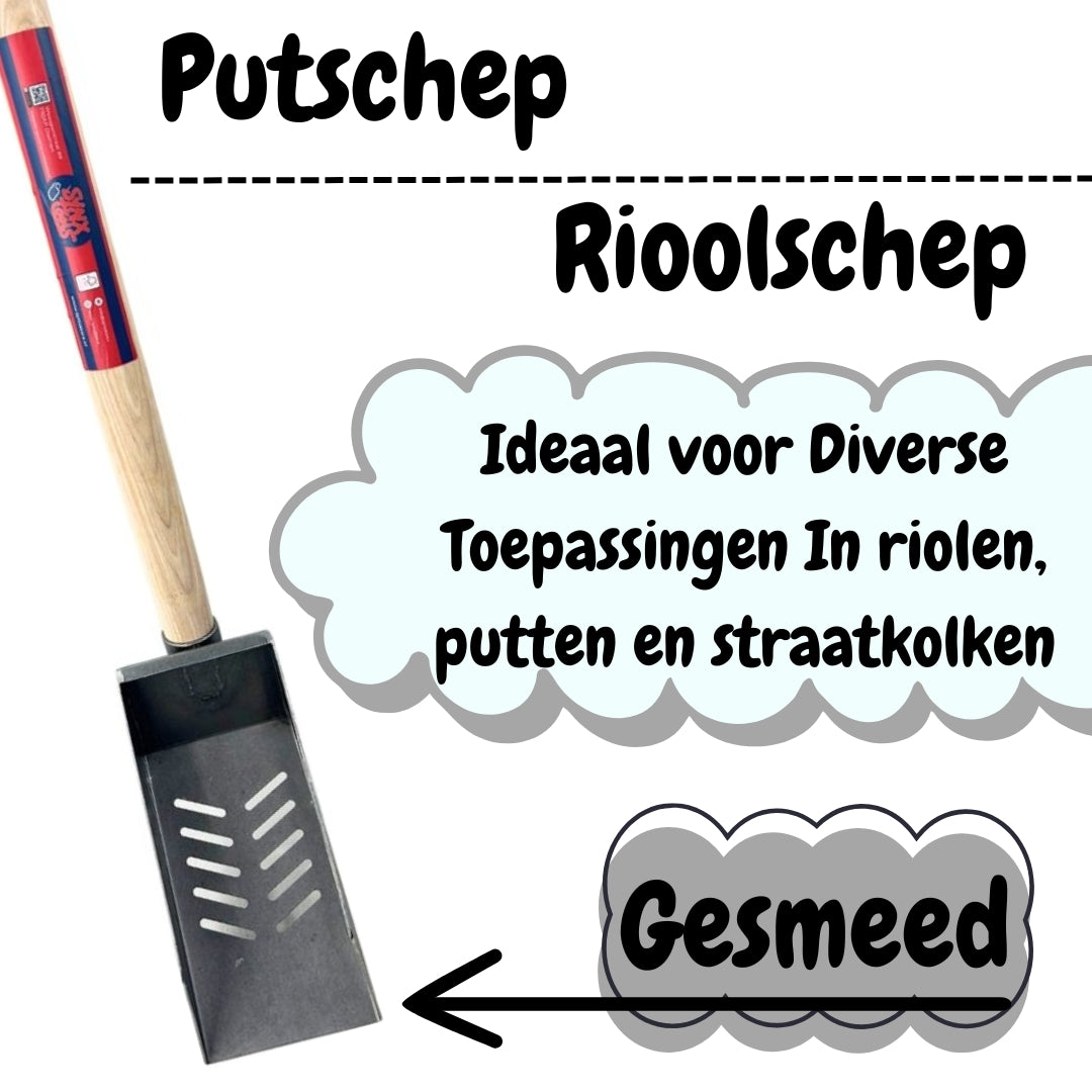 Putschep Hand gesmeed rioolschep - Putschep -  - Met Licht gebogen steel 130cm