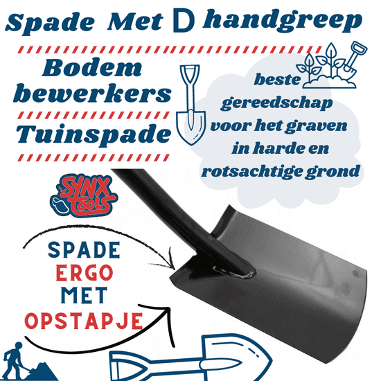 Synx Tools Spades ERGO Met Opstapje Spade - Met Steel 110cm