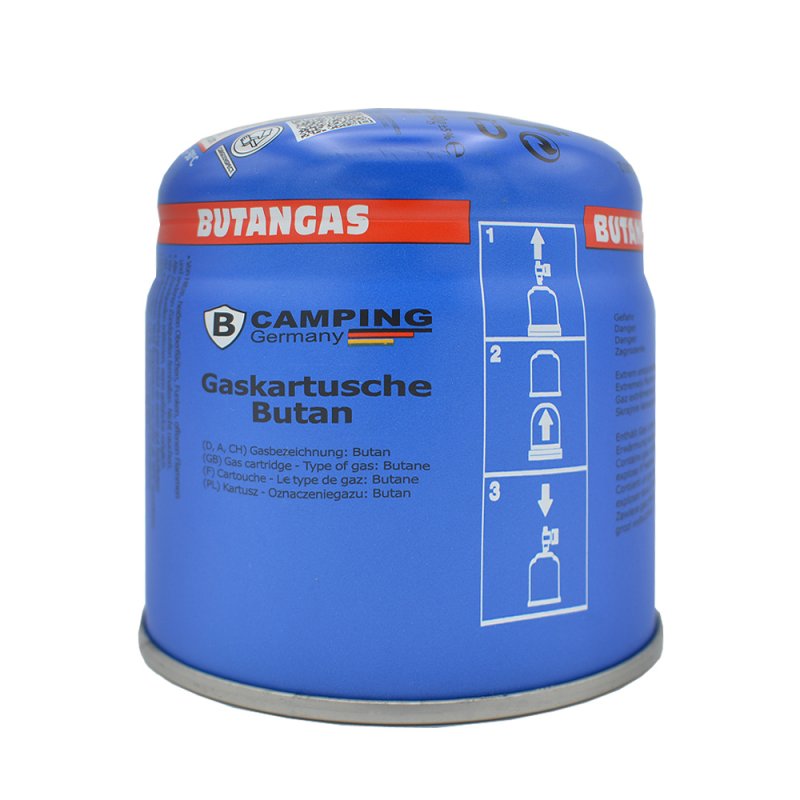 Camping kookstel kunststof blauw + 3x gasnavulling 190g