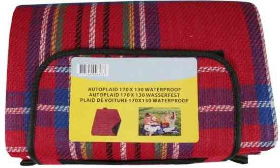 Pro+ Couverture de pique-nique - Plaid voiture 170x130 cm - Imperméable - Rouge